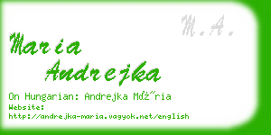 maria andrejka business card